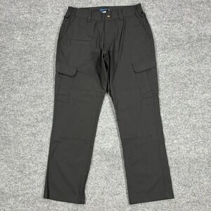 Galls Womens Cargo Pants Size 12x32 Black Cotton Blend Utility Outdoor Mid Rise